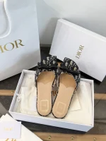 Dior Bow Butterfly Embroidery Sandals - Image 8