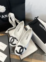 Chanel 2025 Vintage Ballet Flats with Double CC Logo - Image 8