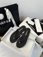 Chanel 2026 Lambskin Double C Rhinestone Thong Sandals - Image 8