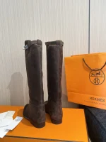 HERMES Style 2025 Jum Ping Soft Long Boots Suede - Image 8
