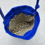 CELINE CRYSTAL Drawstring Cloud Bag in Blue Lambskin Leather - Image 9