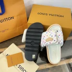 2025 Murakami x LV White Tri-Color Thick Sole Bread Slippers - Image 9
