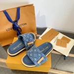 Denim Velcro Thick Sole Sandals - Image 9