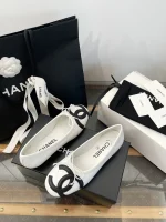 Chanel 2025 Vintage Ballet Flats with Double CC Logo - Image 9