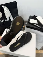 Chanel 2026 Lambskin Double C Rhinestone Thong Sandals - Image 9