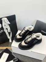 Chanel 2025 Thick Sole Teddy Fur Sneakers - Image 9