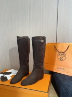 HERMES Style 2025 Jum Ping Soft Long Boots Suede - Image 9