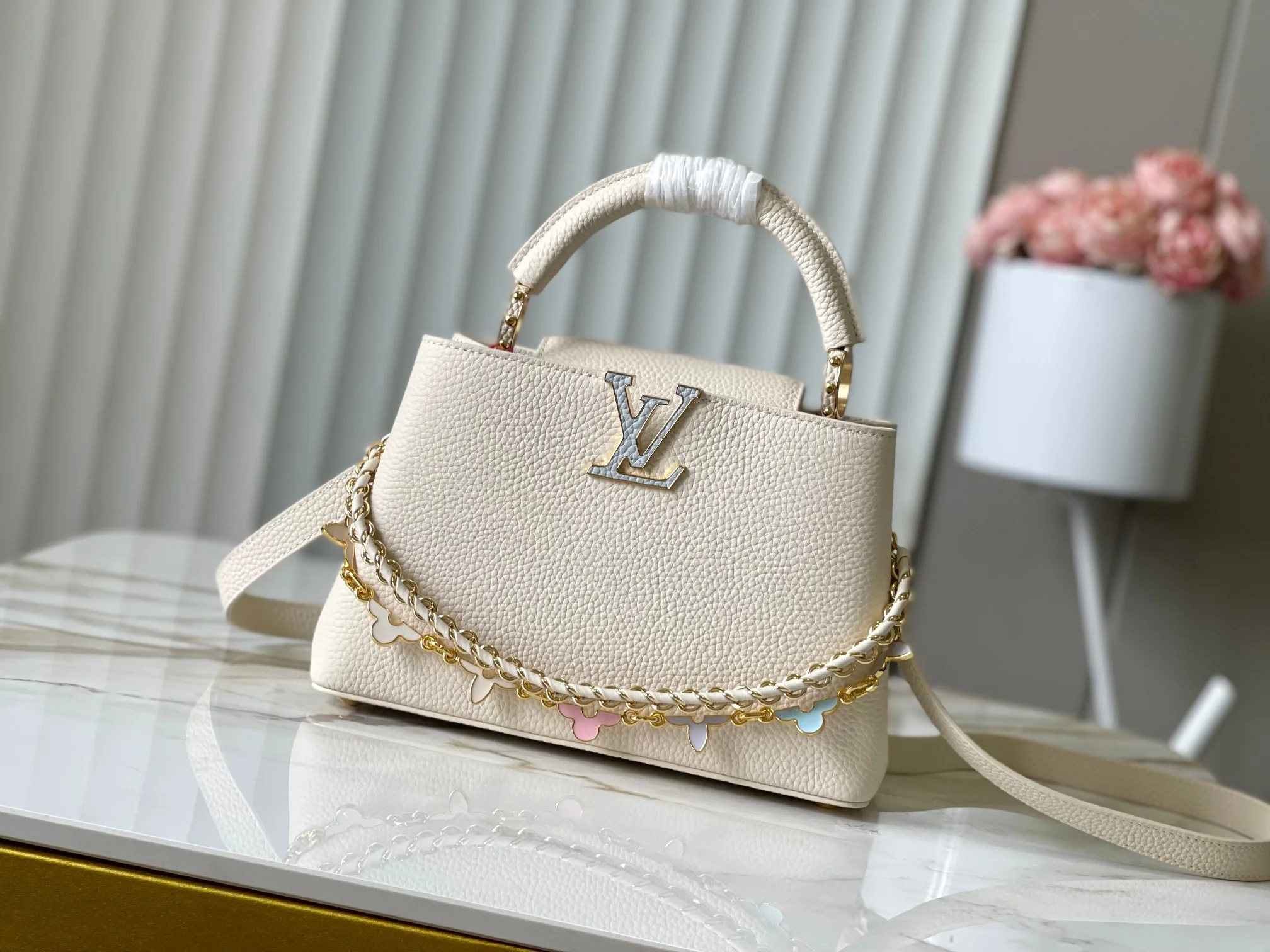 1-1004 Louis Vuitton Capucines Flowergram Double Chain Bag BB M2A362 - Image 1