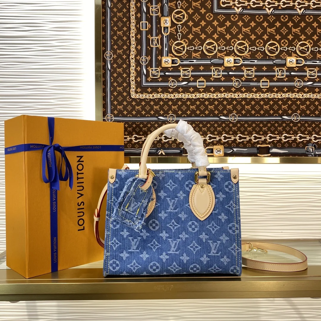 1-1036 Louis Vuitton OnTheGo PM Denim M14633 - Image 1