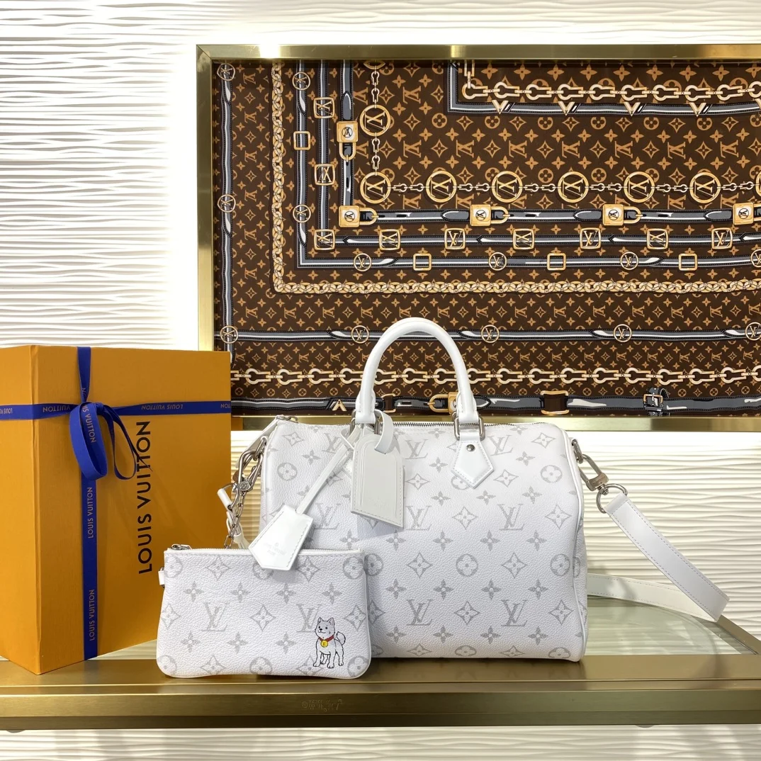 1-1108 Louis Vuitton Speedy P9 Bandouliere 30 Jindo Dog M27144 - Image 1