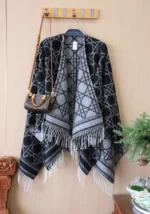 Dior Checkered Cashmere Cape 140*140