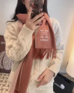 Hermès H Logo Reversible Lambswool Scarf - Image 10