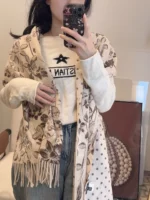 Chanel Camellia Print Wool Scarf