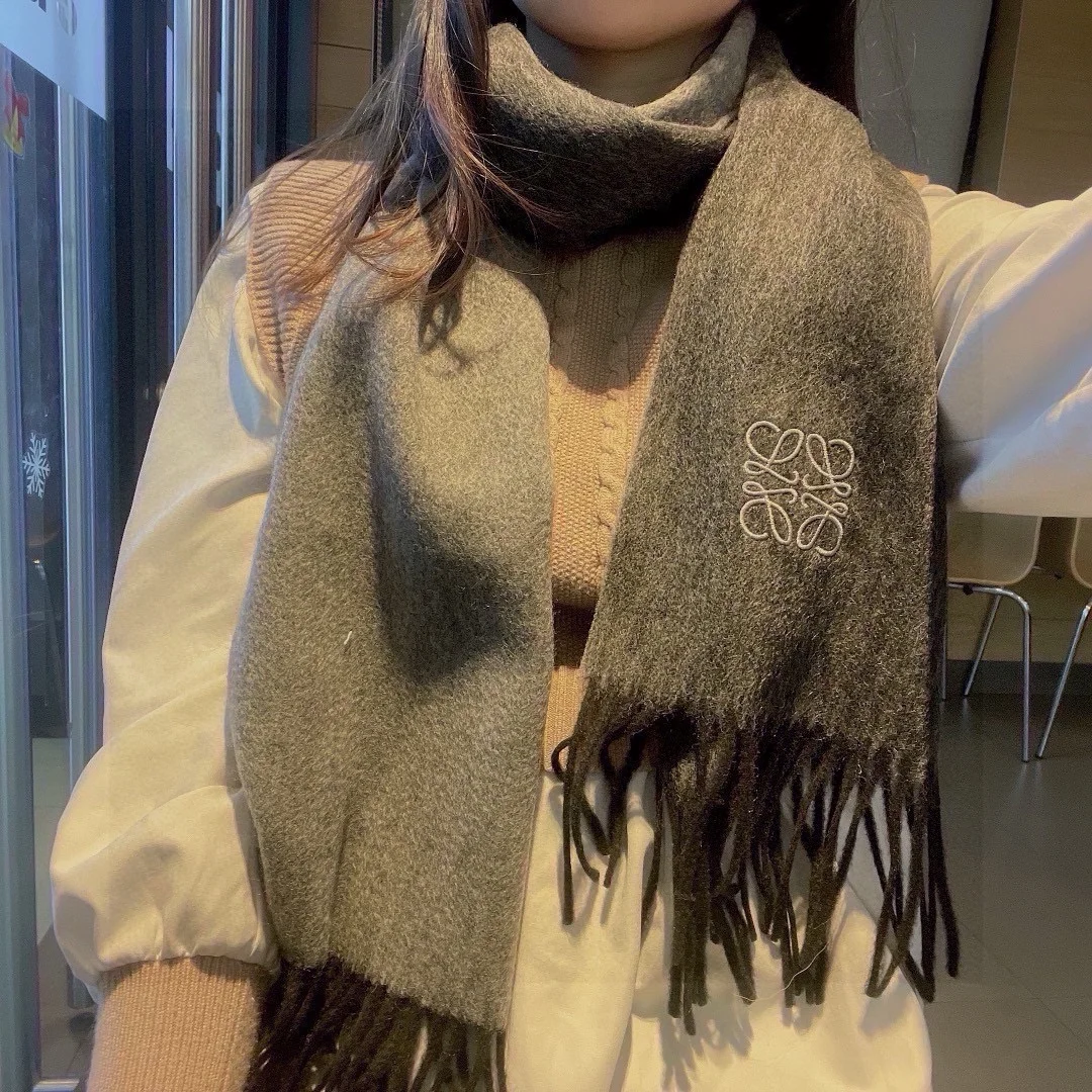 1-1377 Loewe Anagram Reversible Wool Scarf - Image 1