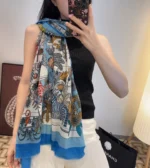 Louis Vuitton Printed Silk Cashmere Stole - Image 9
