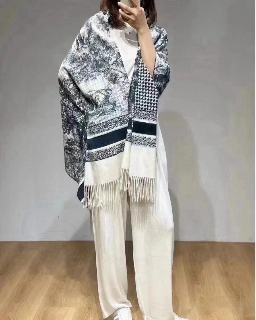 1-1425 Dior Toile de Jouy Cashmere Stole - Image 1
