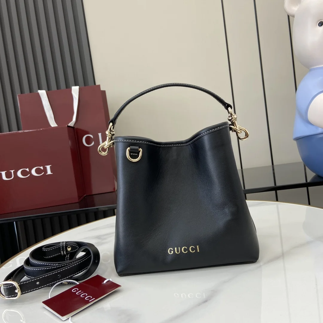 1-1469 Gucci GG Emblem Bucket Bag 816118 - Image 1