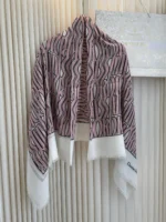 Dior Wave Pattern Cashmere Silk Stole - Image 10