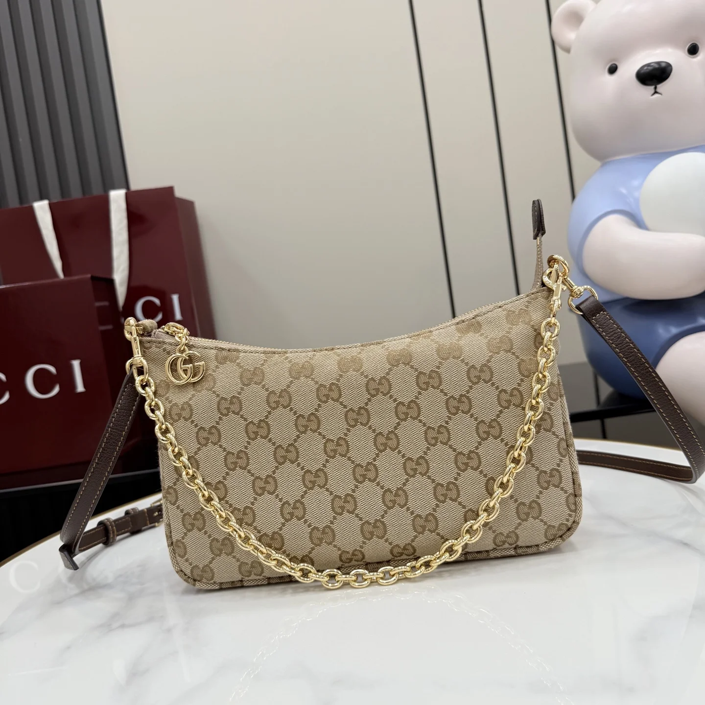 1-1503 Gucci Lady Lunetta Hobo Bag A0034B - Image 1