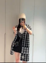 Chanel CC Check Knit Scarf