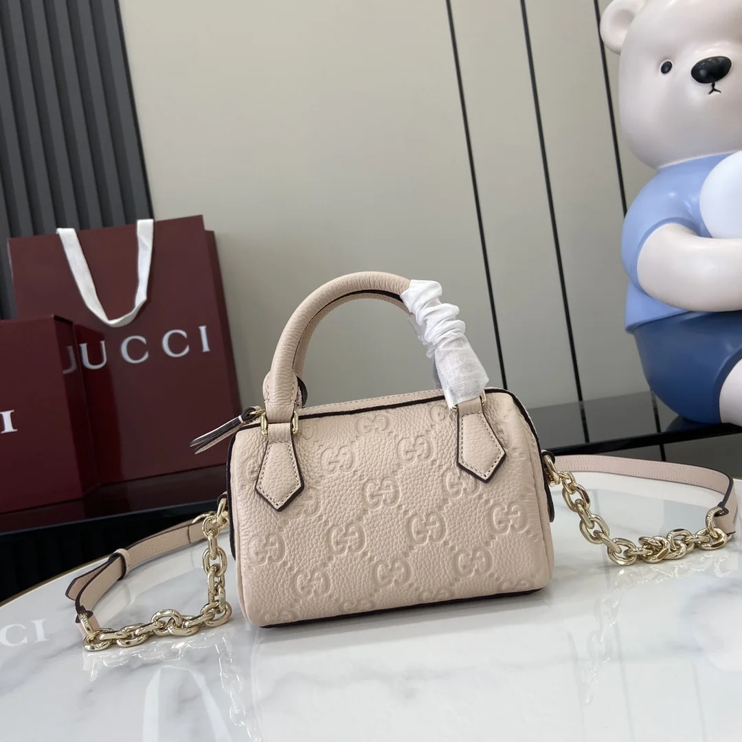 1-1517 Gucci GG Emblem Mini Boston Bag 815256 - Image 1