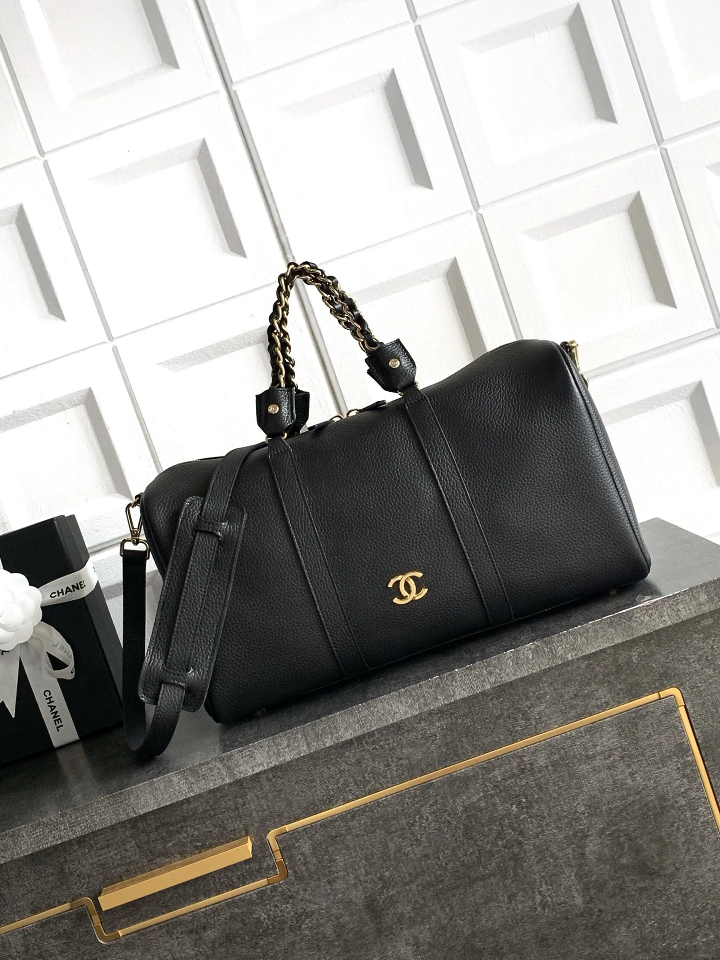 1-1828 Chanel 27C Boston Bowling Bag - Image 1