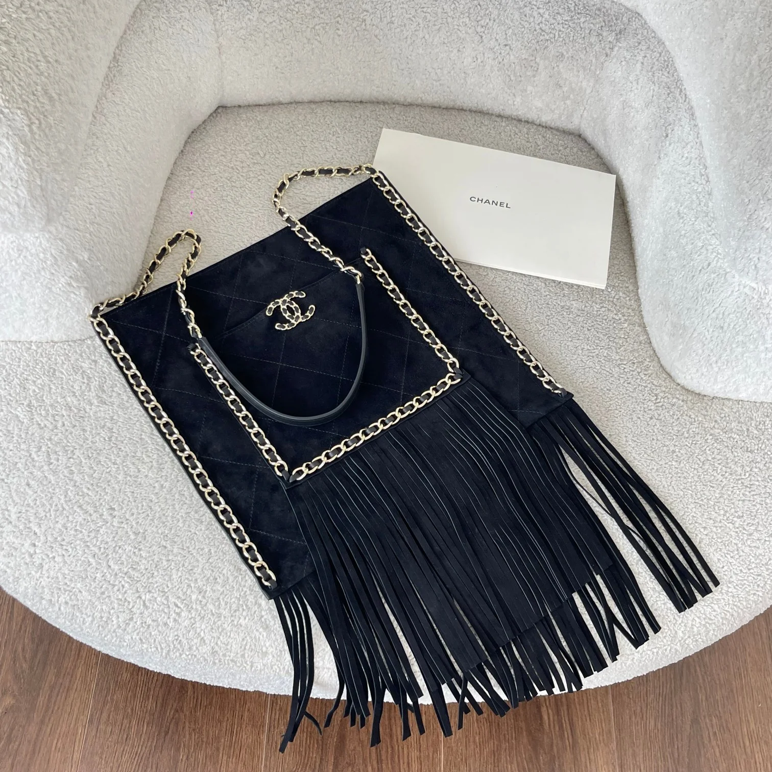 1-1836 Chanel Vintage Fringe Chain Bag 30cm - Image 1