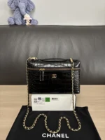 Chanel Crocodile-Embossed Vanity Case with Chain - Image 11