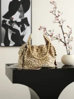 Chanel 25C Spotted Hippie Drawstring Bucket Bag 30cm