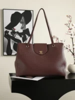 Chanel Supermodel Tote Bag Black Calfskin Gold Double C Logo - Image 10