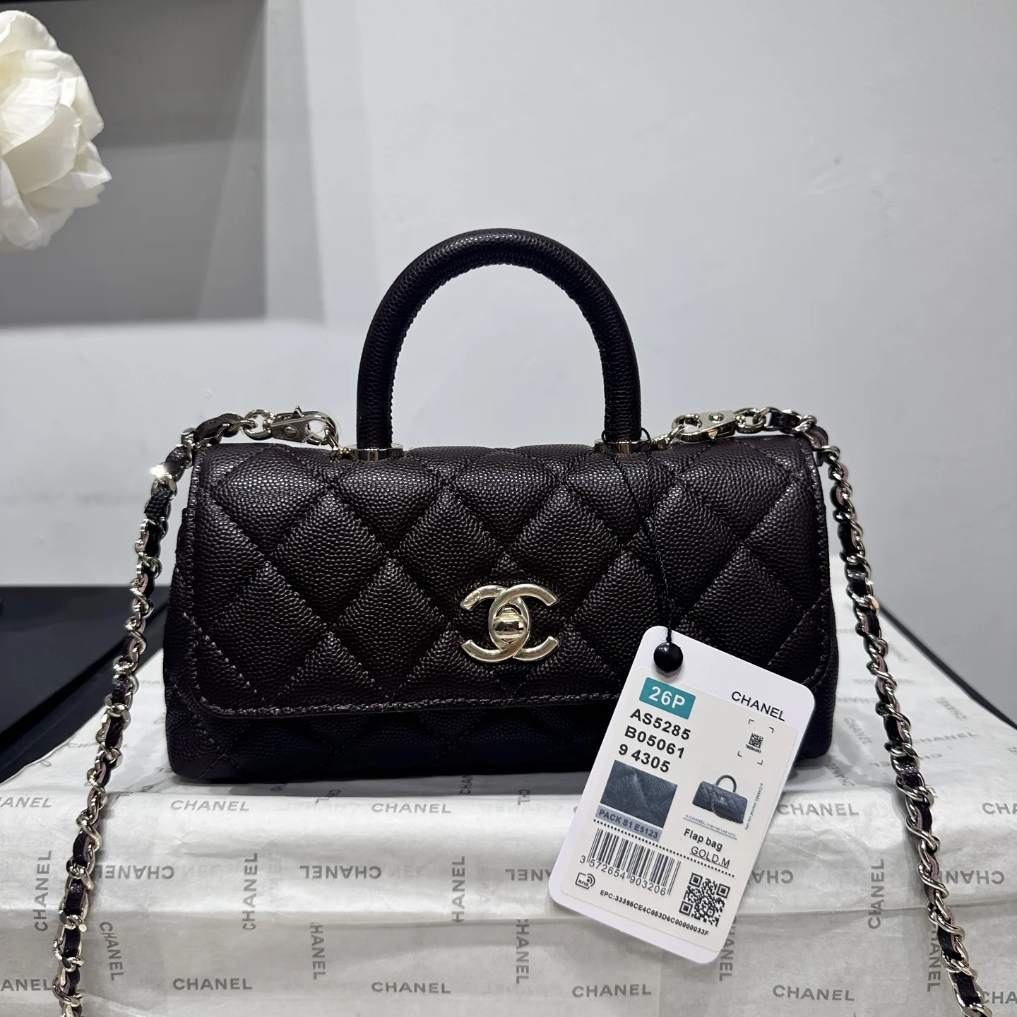 1-1889 Chanel 26P Coco Handle Nano East-West Bag 20cm - Image 1