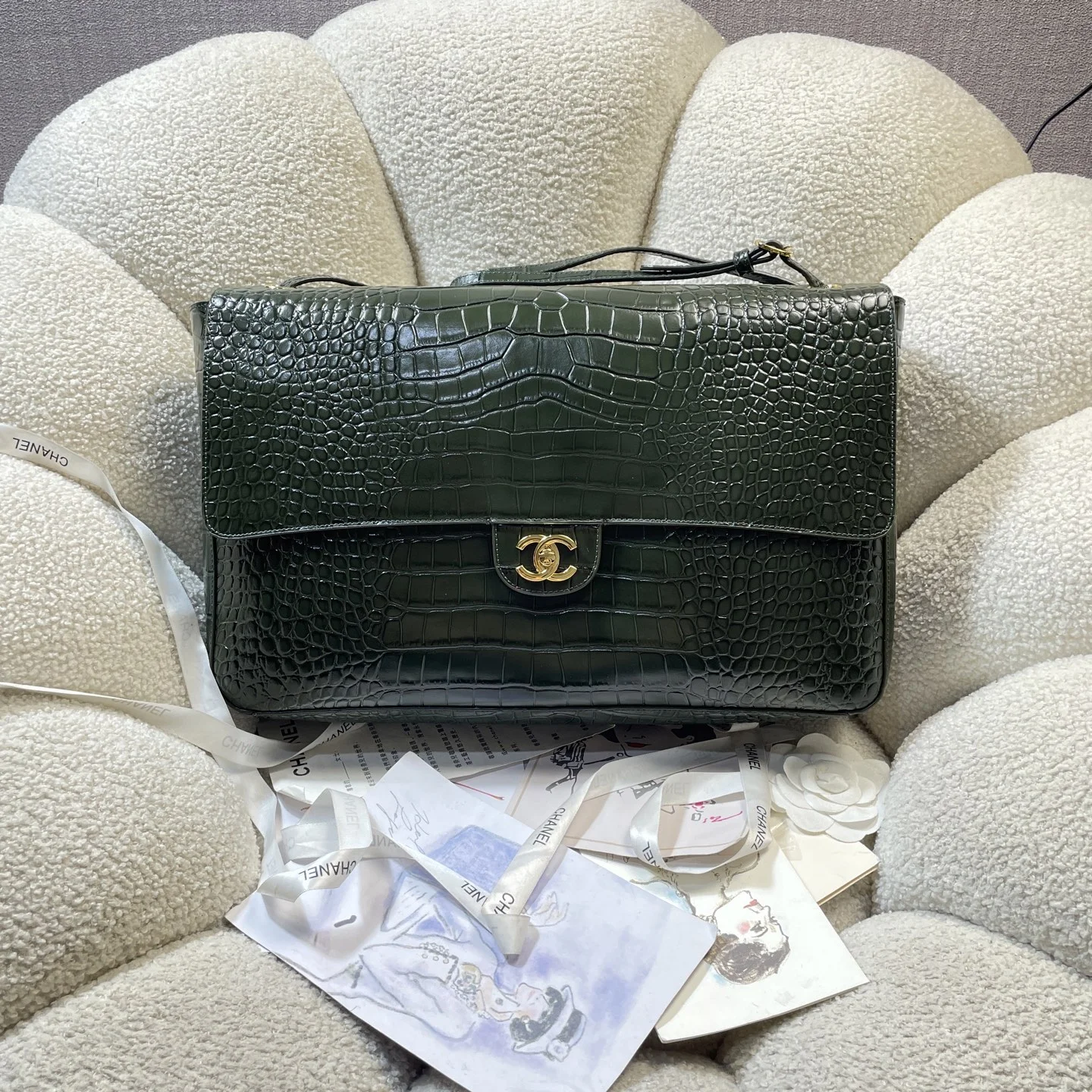 1-1914 Chanel 26S Flap Shopping Bag 33cm - Image 1