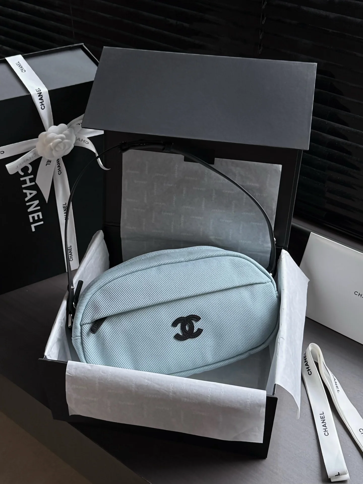 1-1926 Chanel Coco Beach Canvas Rugby Ball Bag 32cm - Image 1