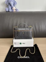 Chanel Crocodile-Embossed Vanity Case with Chain