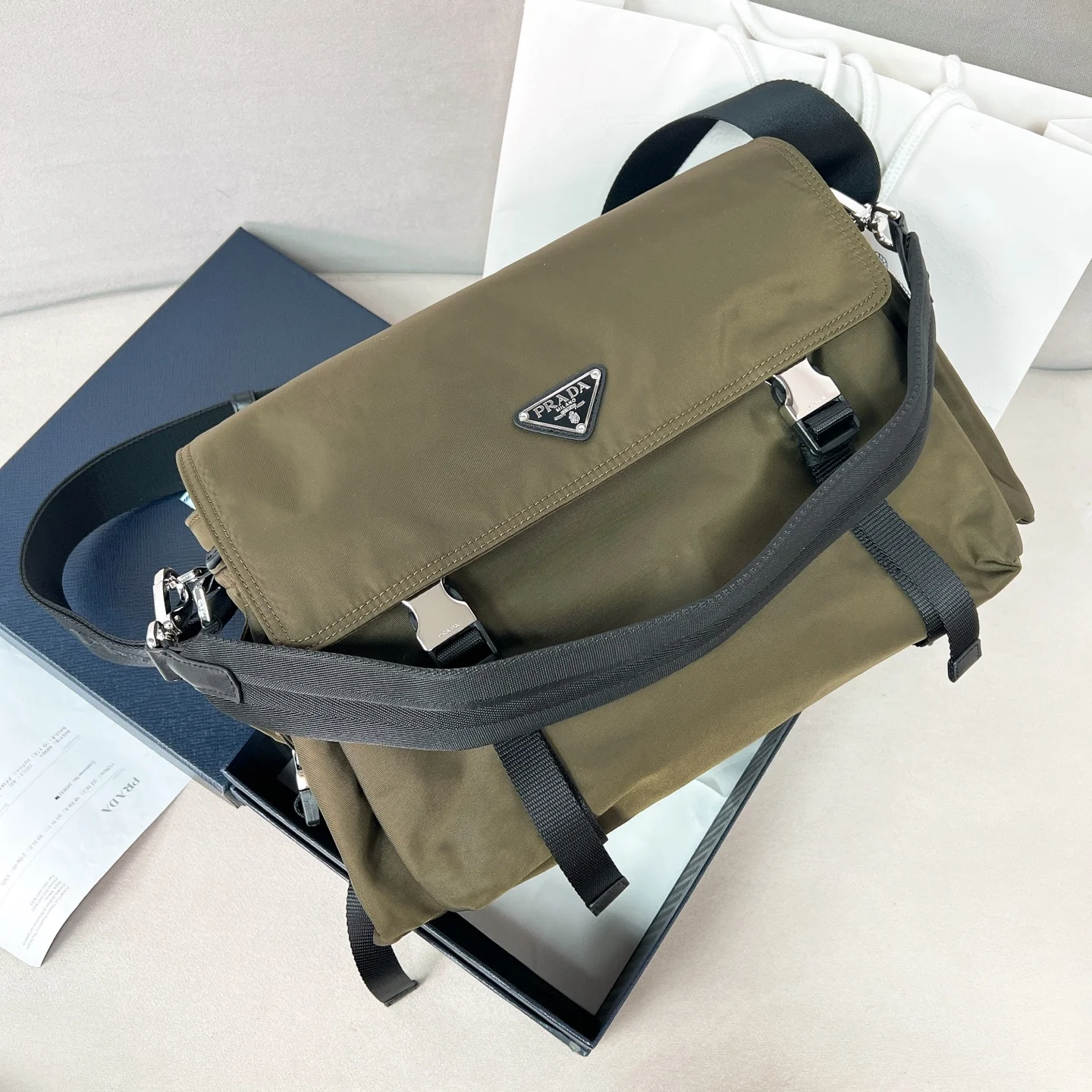 1-1973 Prada Explore Re-Nylon Messenger Bag Large 42cm - Image 1