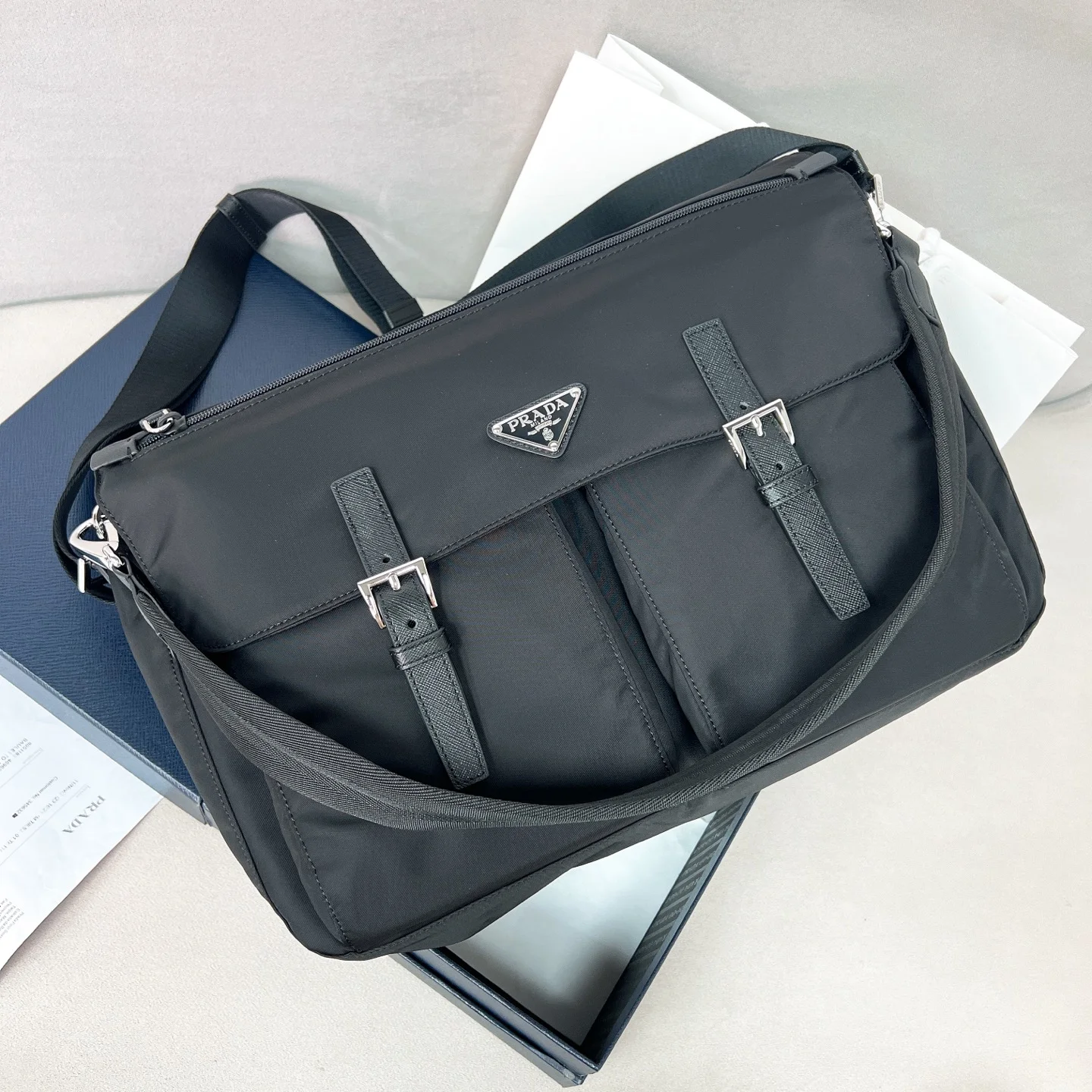 1-1974 Prada Explore Re-Nylon Messenger Bag Large 39cm - Image 1