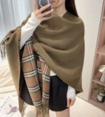 Burberry Classic Check Double-Sided Cape Shawl 130x150cm - Image 10