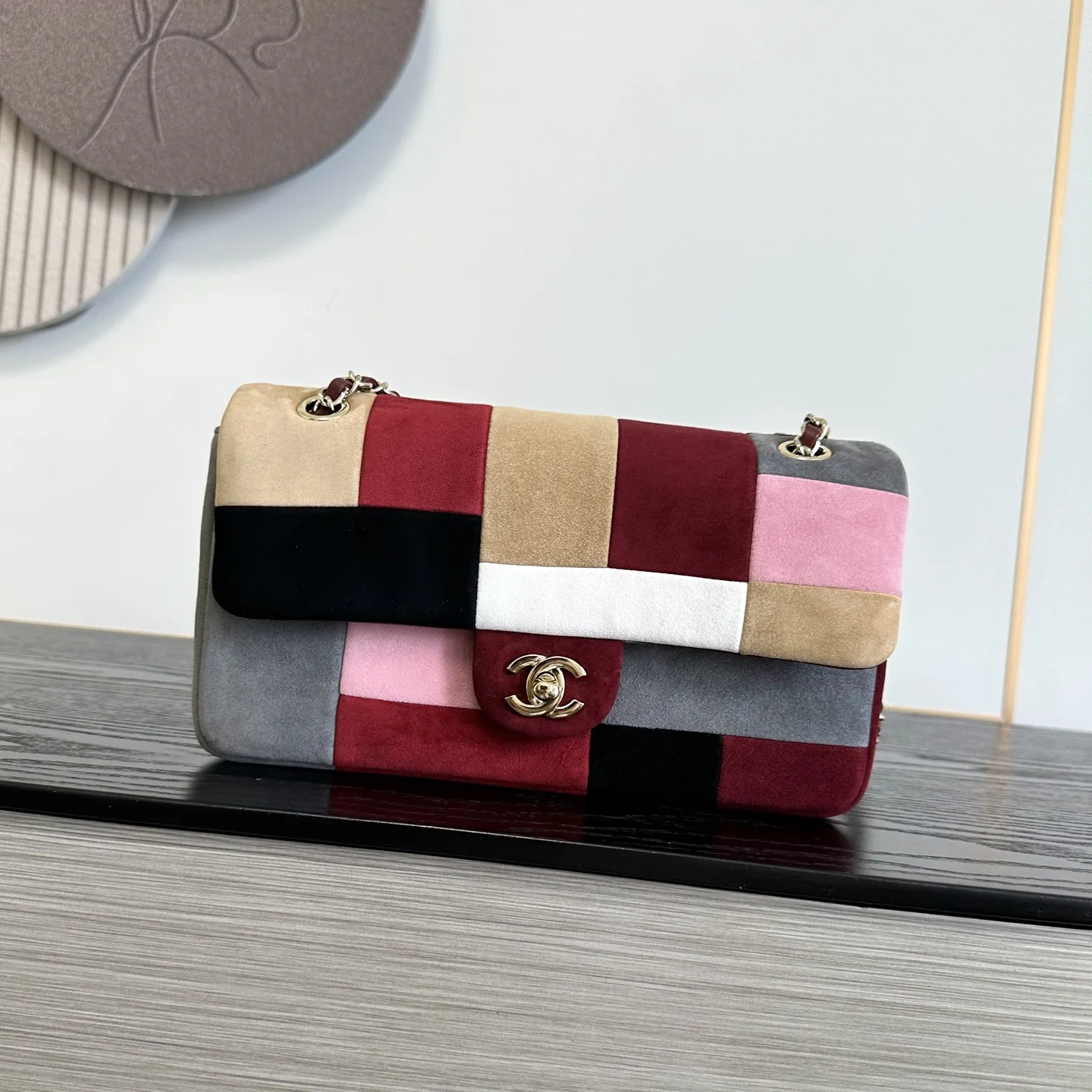 1-200 Chanel 26B Two-Tone Suede Handbag 24.5cm - Image 1