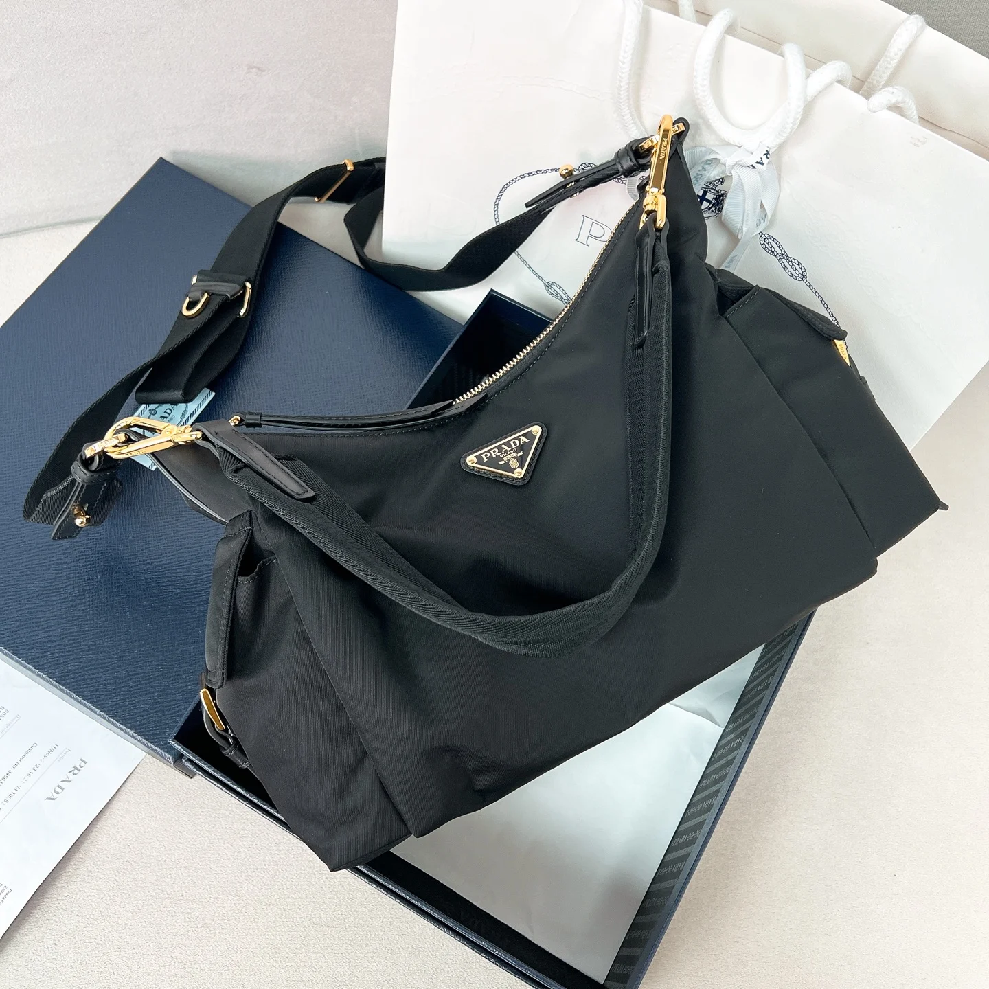 1-2001 Prada Explore Large Re-Nylon Shoulder Bag 32cm - Image 1