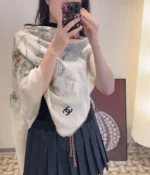 Chanel 26A Metiers d'Art Printed Cashmere Shawl 140x140cm