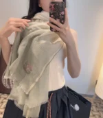 Chanel Gradient Cashmere Stole with Embroidered CC 110x200cm - Image 8