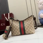Gucci Core GG Web Shoulder Bag with Mini Pouch 25cm