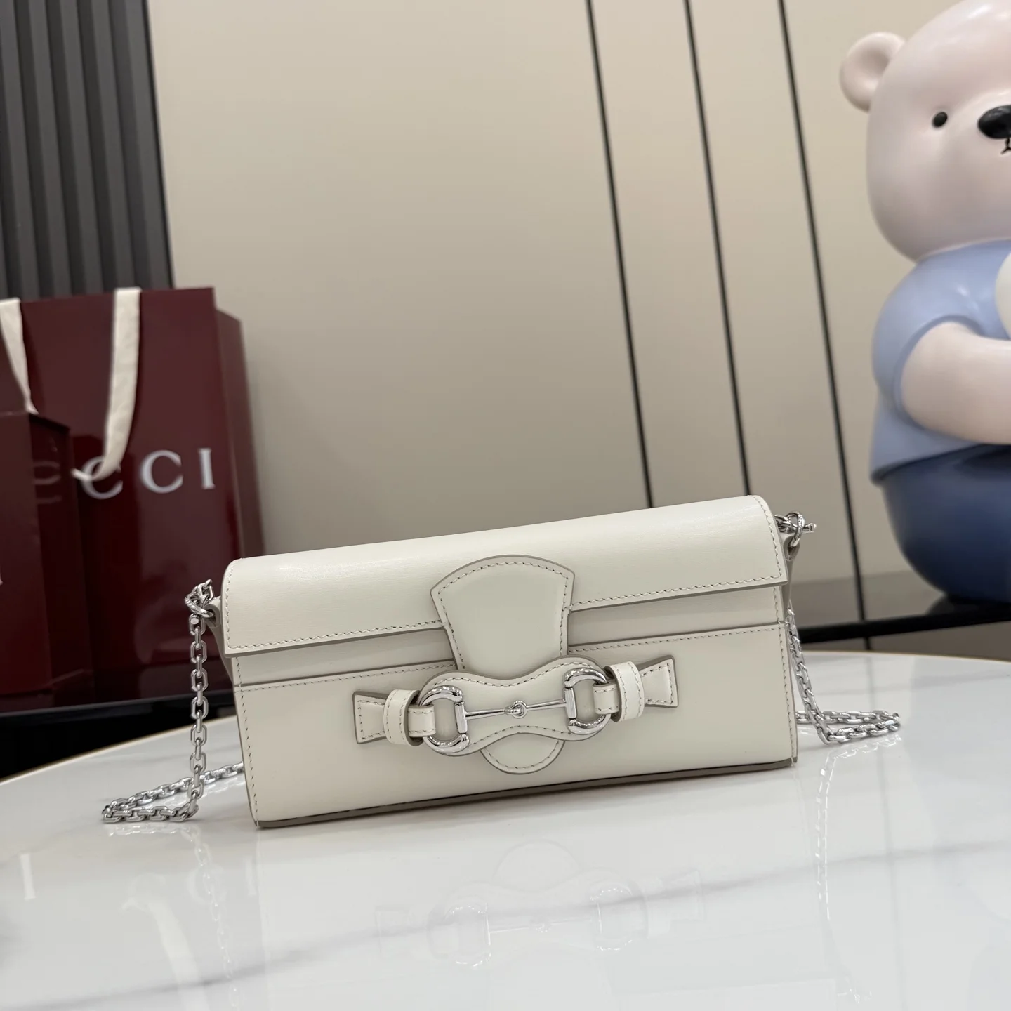 1-2039 Gucci Primavera Horsebit Leather Chain Shoulder Bag 21cm - Image 1