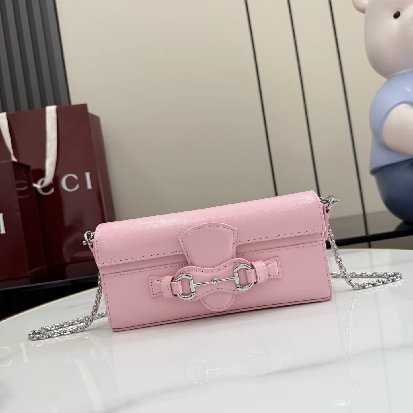 1-2041 Gucci Primavera Horsebit Leather Chain Shoulder Bag 21cm - Image 1