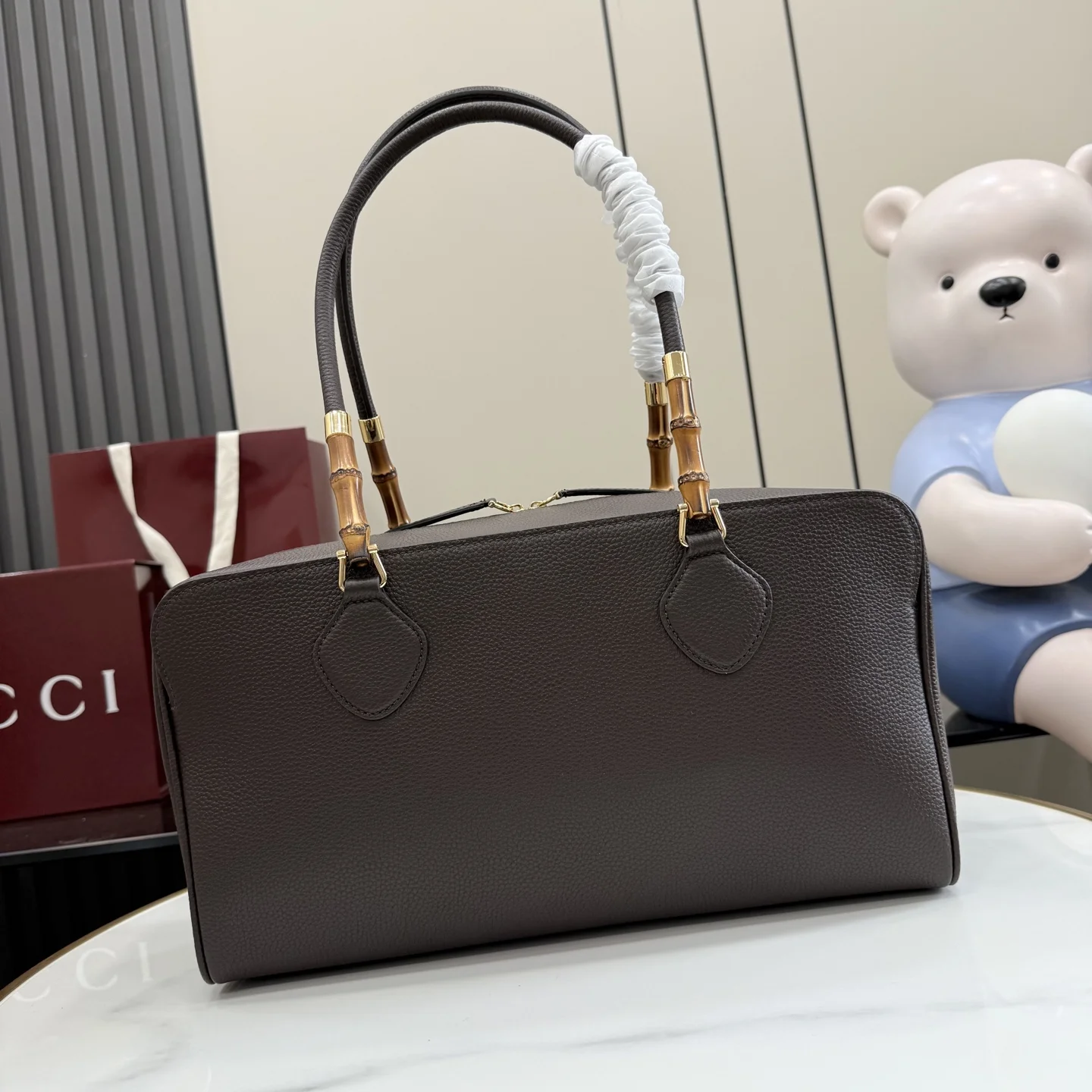 1-2045 Gucci Primavera Bamboo Leather Boston Bag 35.5cm - Image 1