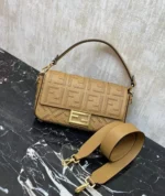 Fendi Baguette FF Embossed Leather Bag 27cm - Image 9