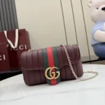 Gucci Primavera GG Marmont Web Quilted Chain Shoulder Bag 20.5cm