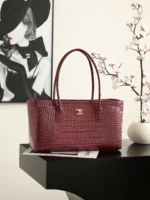 Chanel 26S Cerf Tote Bag Crocodile Embossed 39cm