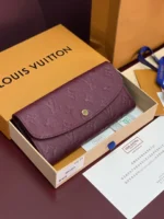 Louis Vuitton Emilie Wallet Monogram Empreinte Bordeaux 19cm