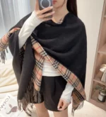 Burberry Classic Check Double-Sided Cape Shawl 130x150cm - Image 12